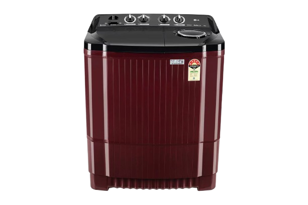 LG 11.5Kg సెమీ ఆటోమేటిక్ టాప్ లోడ్ వాషింగ్ మెషిన్, రోలర్ జెట్ పల్సేటర్ + సోక్, బుర్గుండి