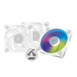 Arctic P12 PWM PST ARGB White Cabinet Cooling Fan (Triple Pack)