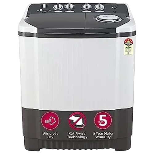 LG 7Kg సెమీ ఆటోమేటిక్ టాప్ లోడ్ వాషింగ్ మెషిన్, ర్యాట్ అవే టెక్నాలజీ, డార్క్ గ్రే