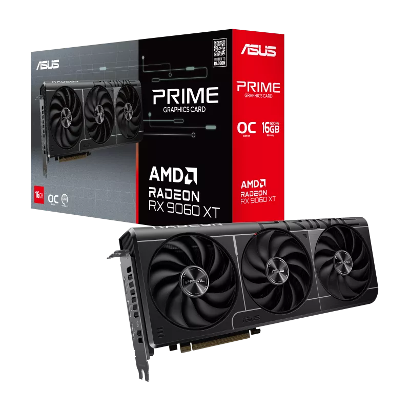 ASUS Prime RX 9060 XT OC Edition 16GB GDDR6 Graphics Card - PRIME-RX9060XT-O16G