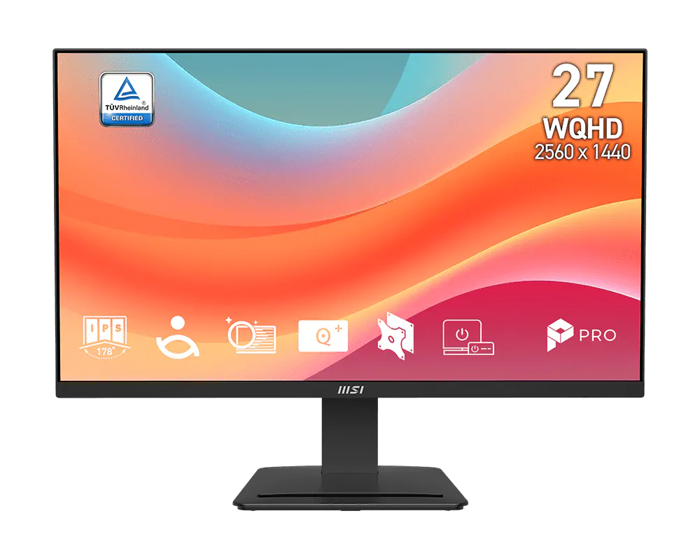 MSI PRO MP273Q E7 | 27-inch WQHD 2560×1440 IPS | 75Hz | 1ms MPRT | HDR Ready | Adaptive-Sync | HDMI | DisplayPort