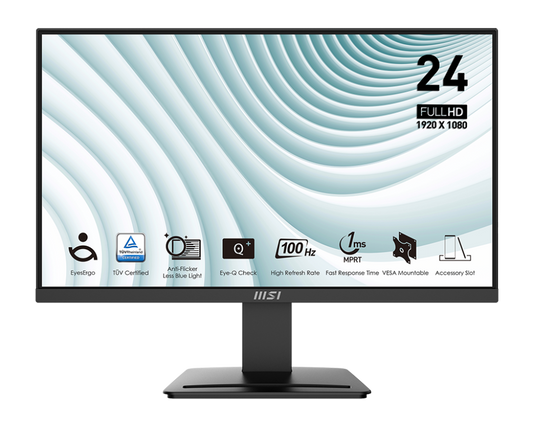 MSI PRO MP2412 23.8 Inch Full HD Office Monitor