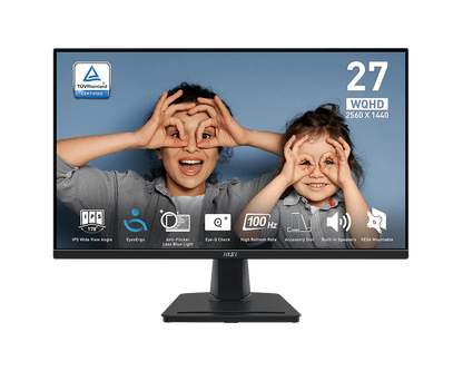 MSI PRO MP275Q | 27-inch WQHD 2560×1440 IPS | 100Hz | 1ms MPRT | HDR Ready | Adaptive-Sync | Built-in Speakers | HDMI | DisplayPort
