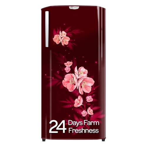 Godrej 180 L 4 Star Turbo Cooling Technology, 24 Days Farm Freshness Direct Cool Single Door Refrigerator (2024 Model, RD EDGENEO 207D THF MP WN, Maple Wine)