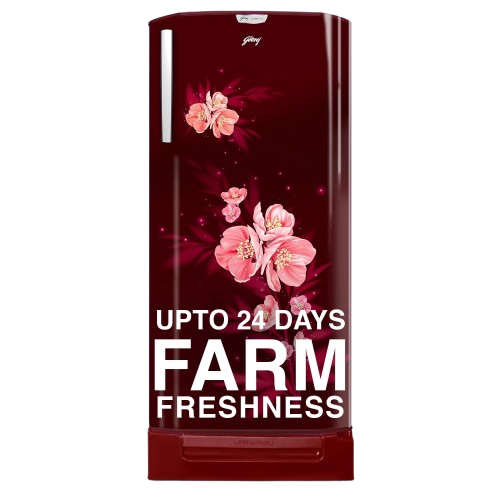 Godrej 180 L 5 Star Turbo Cooling Technology, 24 Days Farm Freshness Direct Cool Single Door Refrigerator With Base Drawer (2024 Model, RD EDGENEO 207E TDF MP WN, Maple Wine)