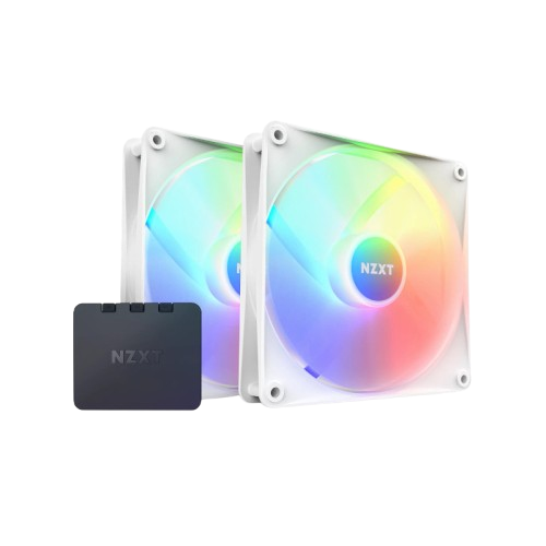 Nzxt F140 RGB Core White 140mm PWM Cabinet Fan with RGB Controller (Dual Pack)