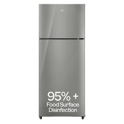 Godrej 238 L 3 Star With 95%+ Food Surface Disinfection with Nano Shield Technology Inverter Frost Free Double Door Refrigerator Appliance (RF EON 253C RI ST GL, Steel Glow)