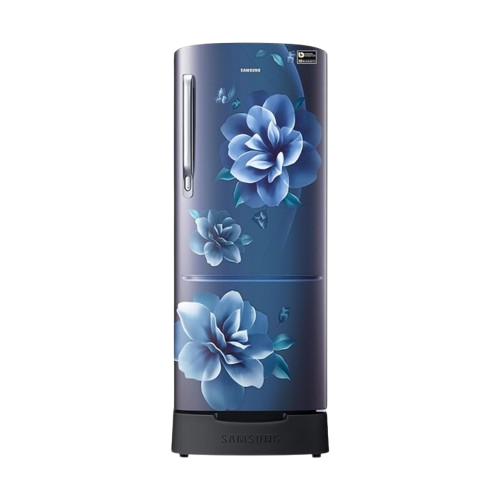 Samsung 183 L, 5 Star, Digital Inverter, Direct-Cool Single Door Refrigerator (RR20D2825CU/NL, Camellia Blue, Base Stand Drawer)