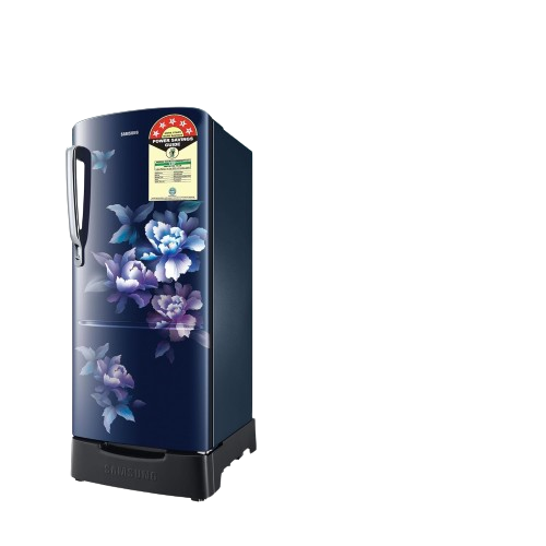 Samsung 183 L, 5 Star, Digital Inverter, Direct-Cool Single Door Refrigerator (RR20D2825HV/NL, Himalaya Poppy Blue, Base Stand Drawer, 2024 Model)