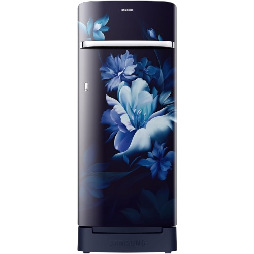 Samsung 215L 5 Star Inverter Direct-Cool Single Door Refrigerator (RR23C2H35UZ/HL,Midnight Blossom Blue) Base Stand Drawer 2023 Model