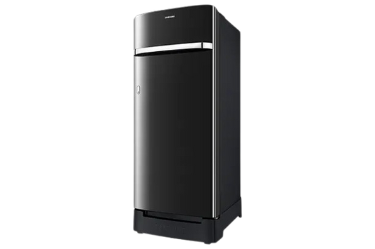 Samsung 215 L, 3 Star, Digital Inverter, Direct-Cool Single Door Refrigerator (RR23D2H23BX/HL, Luxe Black, Base Stand Drawer)
