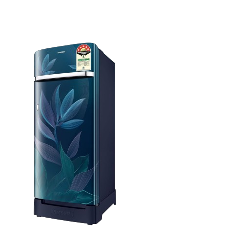 Samsung 215 L, 5 Star, Digital Inverter, Direct-Cool Single Door Refrigerator (RR23D2H359U/HL, Paradise Bloom Blue, Base Stand Drawer, 2024 Model)
