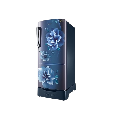 Samsung 223L 3 Star Inverter Direct-Cool Single Door Refrigerator (RR24C2823CU/NL,Camellia Blue) Base Stand Drawer 2023 Model, Free 1 Year Extended warranty