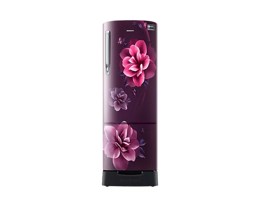 Samsung 246L 3 Star Inverter Direct-Cool Single Door Refrigerator (RR26C3893CR/HL,Camellia Purple) Base Stand Drawer 2023 Model, Free 1 Year Extended warranty