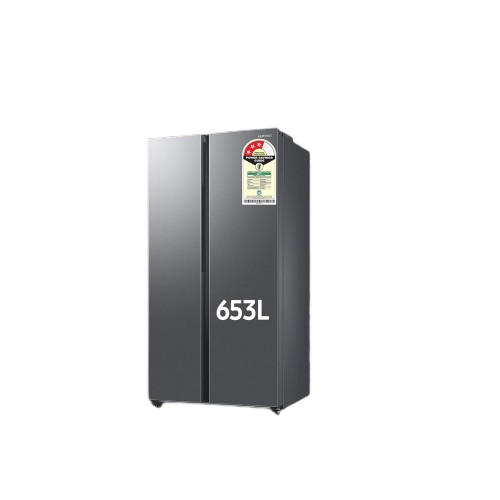 Samsung 653 L, 3 Star, Frost Free, Double Door, Convertible 5-in-1 Digital Inverter, Side By Side AI Enabled Smart Refrigerator with WiFi (RS76CG8003S9HL, Silver, Refined Inox, 2024 Model)