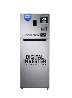 Samsung 363L 1 Star Inverter Frost-Free Convertible 5 In 1 Double Door Refrigerator Appliance (RT39C5531S8/HL,Elegant Inox 2023 Model)