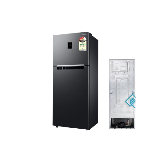 Samsung 363 L, 3 Star, Convertible 5-in-1 Digital Inverter with Display Frost Free Double Door Refrigerator (RT39C553EBX/HL, Luxe Black, 2024 Model)