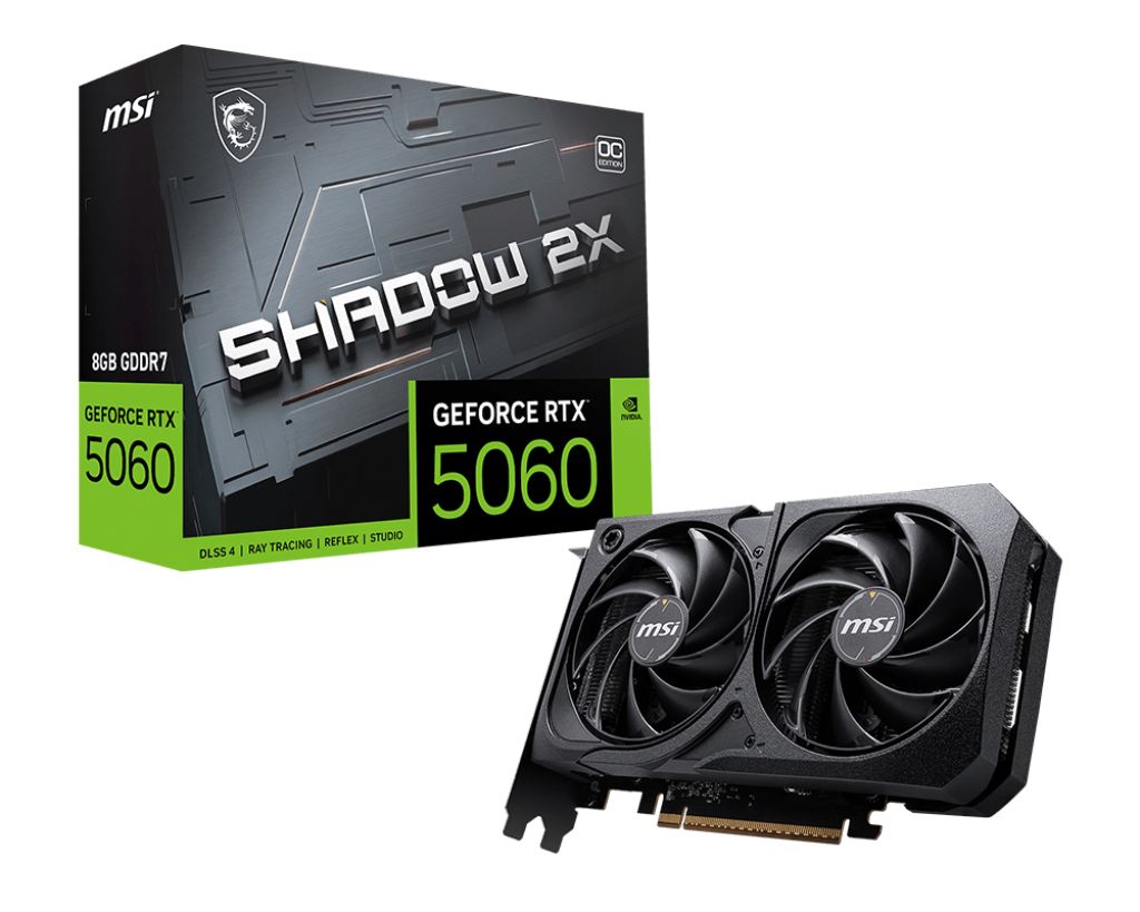 MSI RTX 5060 Shadow 2X OC 8GB GDDR7 Graphics Card - G5060-8S2C