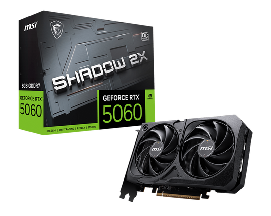 MSI RTX 5060 Shadow 2X OC 8GB GDDR7 Graphics Card - G5060-8S2C