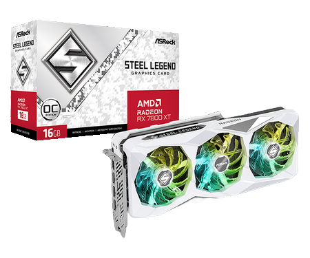 ASRock RX 7800 XT स्टील लीजेंड OC 16GB गेमिंग ग्राफिक्स कार्ड 