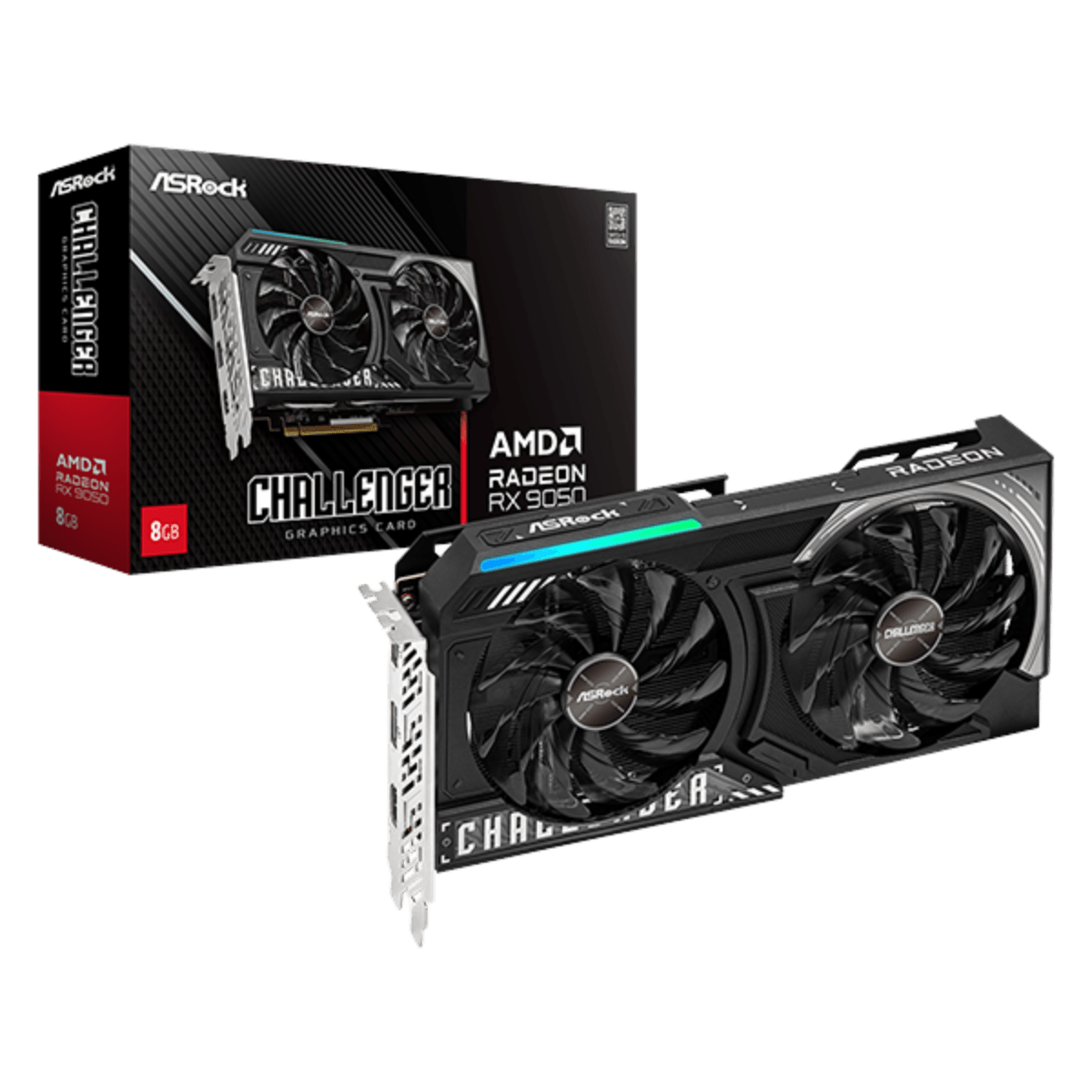 ASRock Radeon RX 9050 Challenger 8GB GDDR6 Graphics Card