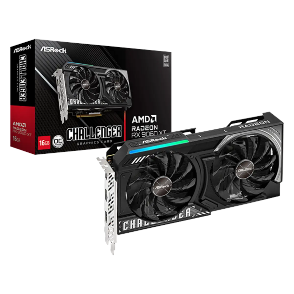 ASRock Radeon RX 9060 XT Challenger 16GB OC GDDR6 Graphics Card