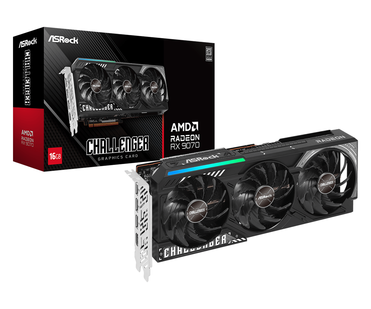 AsRock AMD Radeon RX 9070 Challenger 16GB Graphic Card - RX9070 CL 16G