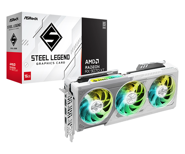 AsRock AMD Radeon RX 9070 XT Steel Legend 16GB - RX9070XT SL 16G