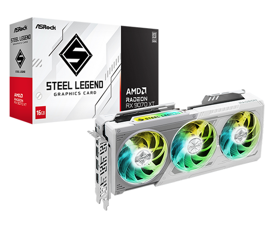 AsRock AMD Radeon RX 9070 XT Steel Legend 16GB - RX9070XT SL 16G