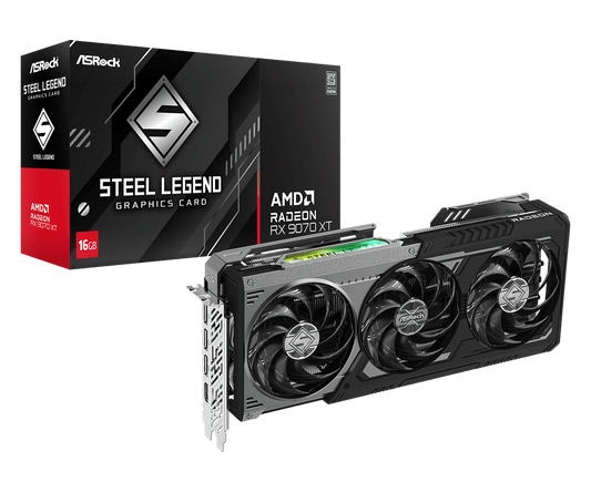 AsRock AMD Radeon RX 9070 XT Steel Legend Dark 16GB RX9070XT SLD 16G