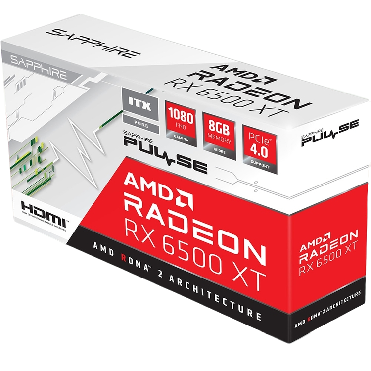 सफायर पल्स RX 6500 XT ITX प्योर OC 8GB ग्राफिक्स कार्ड