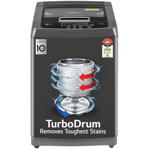 LG 8Kg టాప్ లోడ్ వాషింగ్ మెషిన్, టర్బోడ్రమ్™, మిడిల్ బ్లాక్
