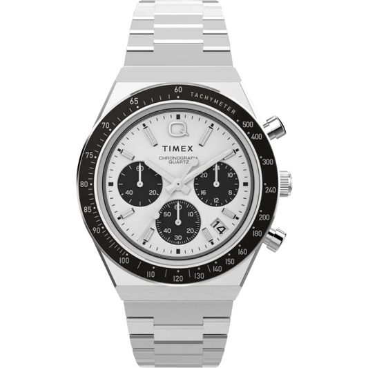 Q Timex 40mm Stainless Steel Bracelet Watch