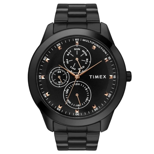 Timex Fashion Men's Black Dial Round Case Multifunction Function Watch -TWEG18502