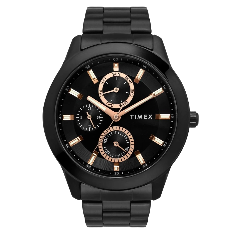 Timex Fashion Men's Black Dial Round Case Multifunction Function Watch -TWEG18508