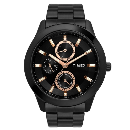 Timex Fashion Men's Black Dial Round Case Multifunction Function Watch -TWEG18508