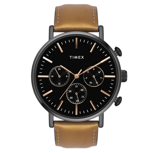 Timex Fashion Men's Black Dial Round Case Multifunction Function Watch -TWEG20006