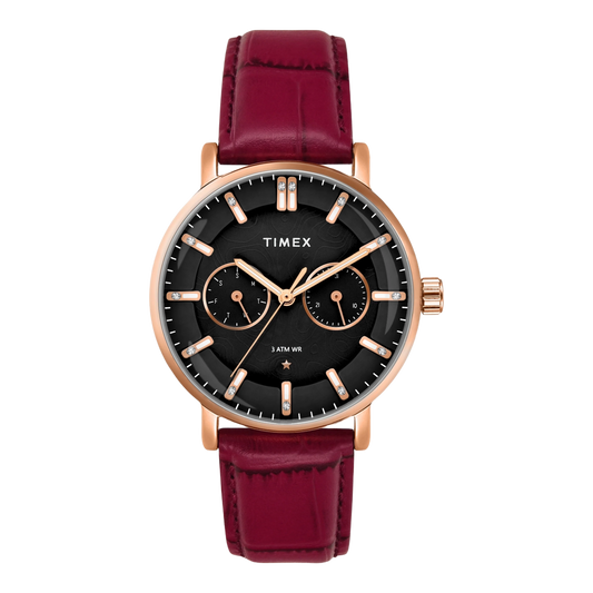 TIMEX Women Black Round Dial Analog Watch - TWEL20300