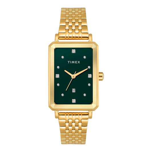 TIMEX Women Green Rectangle Dial Analog Watch - TWEL20802