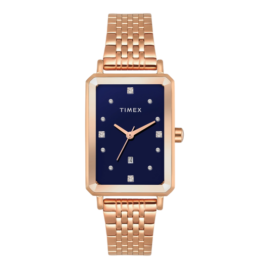 TIMEX Women Blue Rectangle Dial Analog Watch - TWEL20803