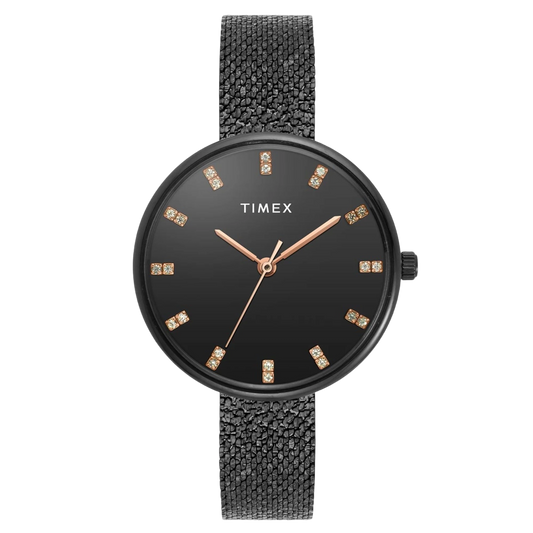 TIMEX Women Black Round Dial Analog Watch - TWEL21503