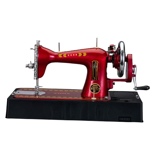 Usha Straight Stitch Sewing Machines Tailor DLX Cherry Red Composite Hand Operated