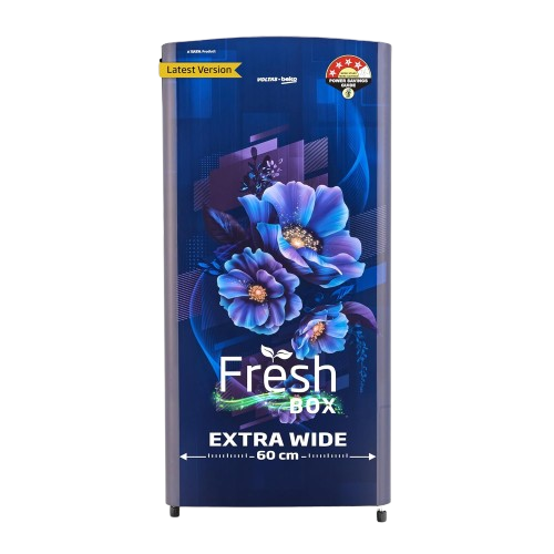 Voltas Beko, A Tata Product 183 L 4 Star Single Door Direct Cool Refrigerator (2024 New, RDC215B / W0BBR0M0000GO, Bonita Blue, Fresh Box Technology)