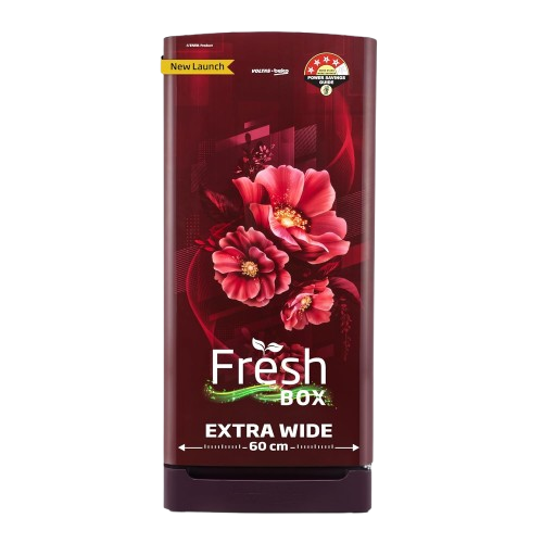 Voltas Beko, A TATA Product 183 L 4 Star Direct Cool Single Door Refrigerator (2024 Model, RDC215B/W0BWR0M0B00GO, Bonita Wine, Fresh Box Technology, with Base Drawer)