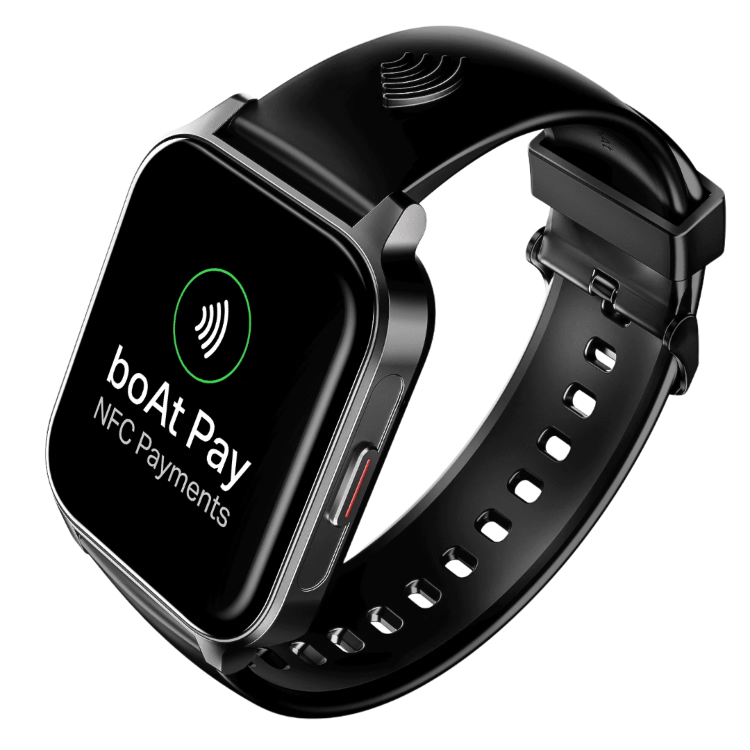 boAt Wave Fortune NFC Tap & Pay Smartwatch 1.96" HD Display, 100+ Sports Modes & Custom Watch Faces
