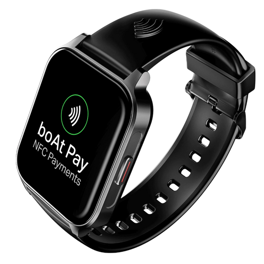 boAt Wave Fortune NFC Tap & Pay Smartwatch 1.96" HD Display, 100+ Sports Modes & Custom Watch Faces