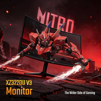 Acer Nitro XZ322QU V3 31.5-inch Curved Gaming Monitor | WQHD 2560 × 1440 Resolution | 180Hz Refresh Rate | VA Panel | 1500R Curvature | AMD FreeSync | VESA DisplayHDR 400 | Built-in Speakers
