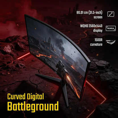 Acer Nitro XZ322QU V3 31.5-inch Curved Gaming Monitor | WQHD 2560 × 1440 Resolution | 180Hz Refresh Rate | VA Panel | 1500R Curvature | AMD FreeSync | VESA DisplayHDR 400 | Built-in Speakers