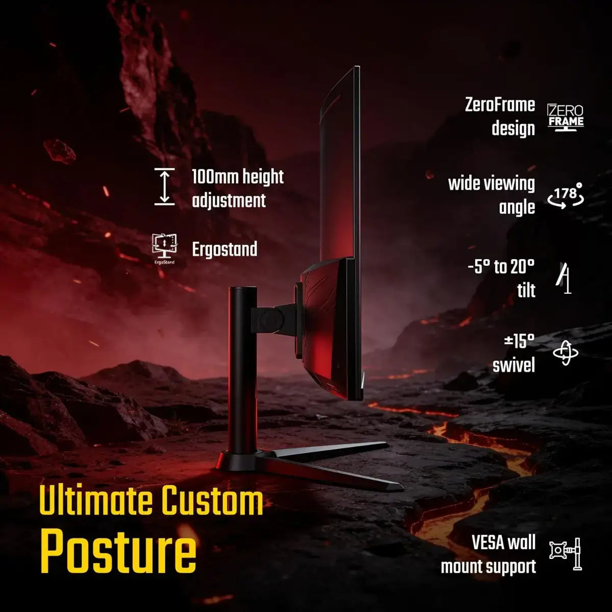Acer Nitro XZ322QU V3 31.5-inch Curved Gaming Monitor | WQHD 2560 × 1440 Resolution | 180Hz Refresh Rate | VA Panel | 1500R Curvature | AMD FreeSync | VESA DisplayHDR 400 | Built-in Speakers