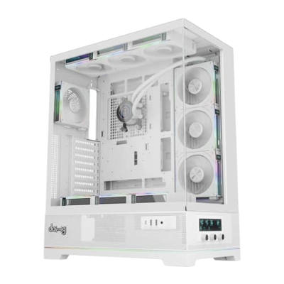 Dawg Y 990 ARGB E-ATX Mid Tower White Case with Pre-installed 360mm AIO Cooler